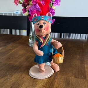 Annalee Bear Figurine with Basket